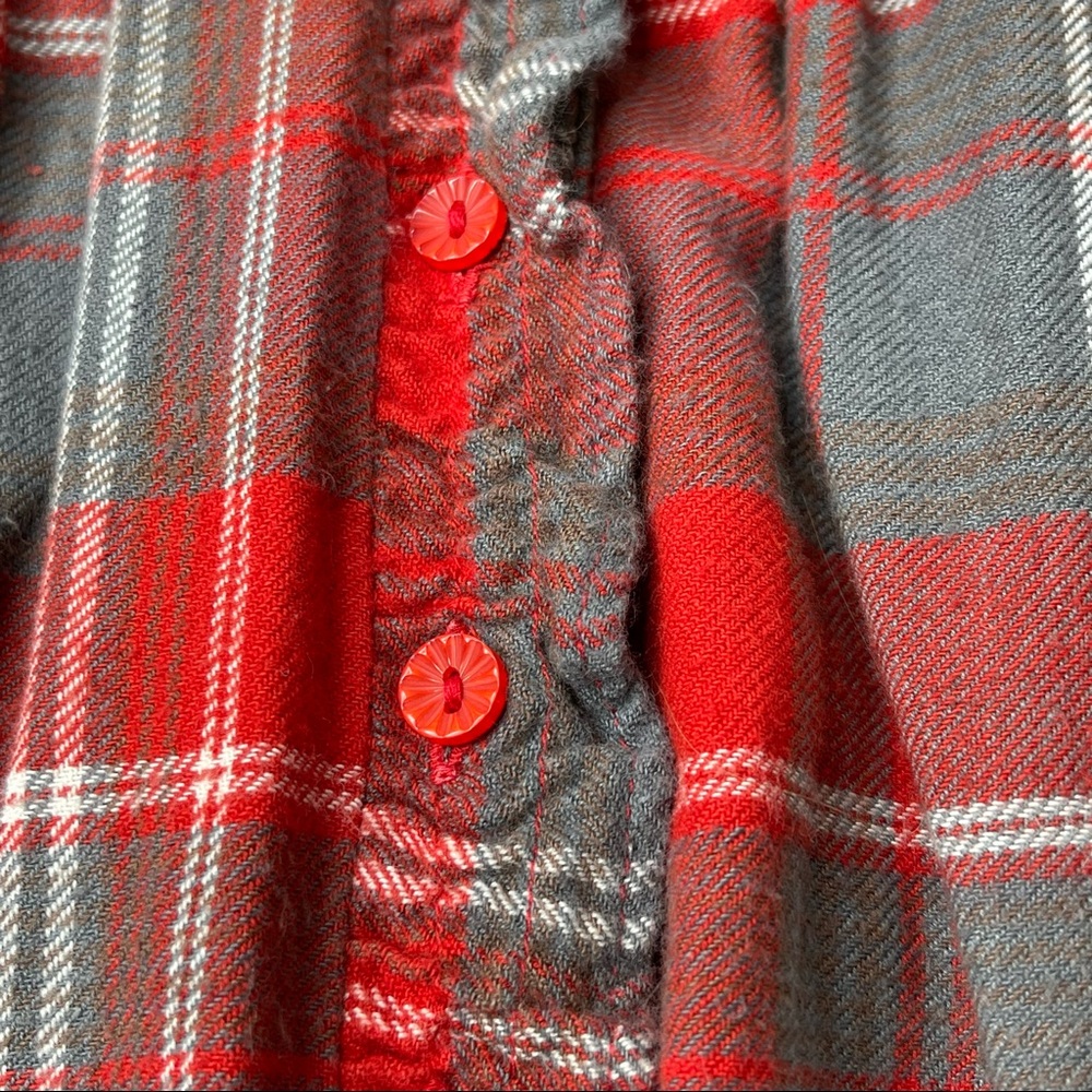 Sundance Red Plaid Cotton Flannel Button Down Top Size Small - Picture 4 of 10